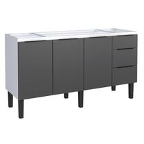 Gabinete de Cozinha Montado em Aço Preto 153cm Jupiter Cozimax