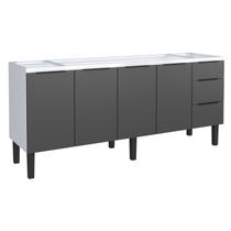 Gabinete de Cozinha Montado em Aço Preto 192cm Jupiter Cozimax