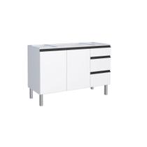 Gabinete de Cozinha para Pia 140 em Aço Gaia 2 Portas Branco - Cozimax