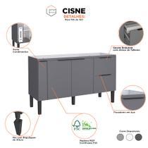 Gabinete de Cozinha Para Pia de 150 em Madeira Cisne 2 Gavetas Cinza - Cozimax