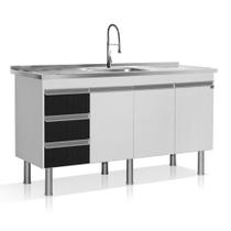 Gabinete de cozinha Salvador para pia de 1,44 m Gabinete de cozinha Salvador para pia de 1,44 m