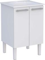 Gabinete de Lavanderia Branco em Aço 60x50 cm com Tanque Sintético Branco Venus Cozimax Gabinete de Lavanderia Branco em Aço 60x50 cm com Tanque Sintético Branco Venus Cozimax