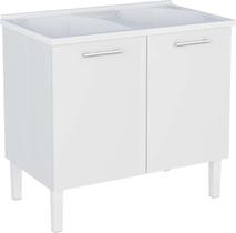Gabinete de Lavanderia Branco em Aço com Tanque Sintético Branco Max Cozimax Gabinete de Lavanderia Branco em Aço com Tanque Sintético Branco Max Cozimax