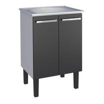 Gabinete de Lavanderia Montado em Aço Preto 60cm c/ Tanque Sintético Branco Vênus Cozimax Gabinete de Lavanderia Montado em Aço Preto 60cm c/ Tanque Sintético Branco Vênus Cozimax