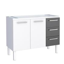 Gabinete de Pia 120 Vênus Flat 3G Cozimax Branco/Preto