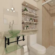 Gabinete De Vidro 40Cm Com Cuba Redonda Incolor + Torneira Gabinete De Vidro 40Cm Com Cuba Redonda Incolor + Torneira