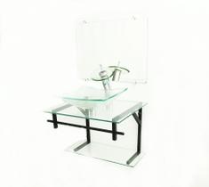 Gabinete de vidro 60cm ap com cuba retangular - incolor