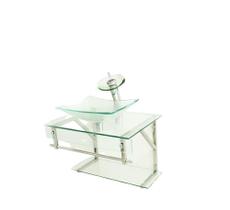 Gabinete De Vidro 60Cm Iqx Inox Com Cuba Retangular Incolor Gabinete De Vidro 60Cm Iqx Inox Com Cuba Retangular Incolor