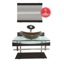 Gabinete de Vidro 60cm para Banheiro Cuba Oval - Andorra
