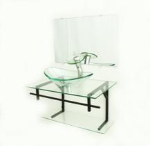Gabinete de vidro 70cm ap com cuba oval - incolor