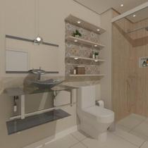 Gabinete De Vidro 70Cm Inox Com Cuba Quadrada - Prata