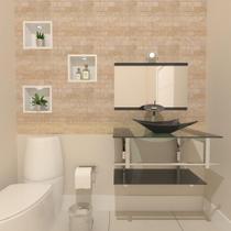 Gabinete De Vidro 70Cm Iq Inox Cuba Retangular - Grafite Gabinete De Vidro 70Cm Iq Inox Cuba Retangular - Grafite