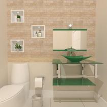 Gabinete De Vidro 70Cm Iq Inox Cuba Retangular - Verde Gabinete De Vidro 70Cm Iq Inox Cuba Retangular - Verde