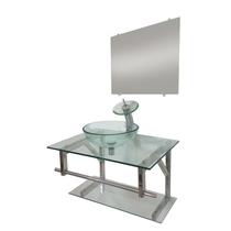Gabinete de vidro 80cm iq inox com cuba redonda - incolor - Cubas e Gabinetes