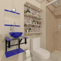 Gabinete de vidro croácia 40cm ap azul escuro ek Gabinete de vidro croácia 40cm ap azul escuro ek