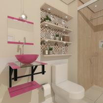 Gabinete de vidro croácia 40cm ap rosa ek Gabinete de vidro croácia 40cm ap rosa ek