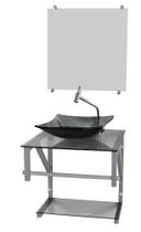 Gabinete de vidro fume 40cm ac com cuba quadrada Gabinete de vidro fume 40cm ac com cuba quadrada