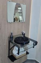 Gabinete De Vidro Lavabo Banheiro Curva Dupla 40x40cm 50x40 cm 60x40cm PPQ Cores