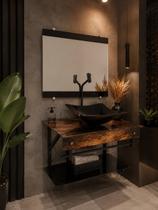 Gabinete De Vidro para banheiro 50cm Apx Com Cuba Quadrada Marmorizados