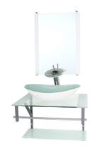 Gabinete de vidro para banheiro 60cm ac cuba oval branco com torneira cascata