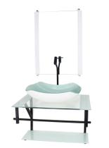 Gabinete de vidro para banheiro 60cm ap cuba abaulada branco