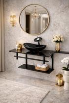 Gabinete de Vidro para Banheiro 60cm Ap Slim Marmorizado