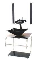 Gabinete de vidro para banheiro cuba quadrada 40cm inox madeira rustica Gabinete de vidro para banheiro cuba quadrada 40cm inox madeira rustica