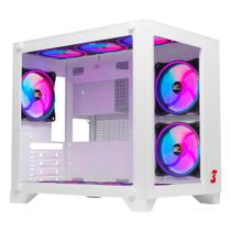 Gabinete dt3 hyper 14026-3 branco lateral e frontal de vidro