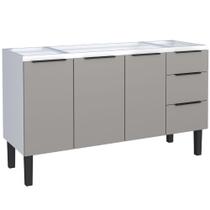Gabinete em Aço Júpiter Cinza para Pias de 1,50 Metro com 3 Portas e 3 Gavetas - P101882 - COZIMAX Gabinete em Aço Júpiter Cinza para Pias de 1,50 Metro com 3 Portas e 3 Gavetas - P101882 - COZIMAX