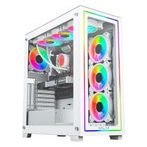 Gabinete Galax Omega White, Mid Tower, ATX, Frontal de Vidro, 4x FANs, Branco - GLX-OMEGAW-2068