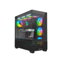 Gabinete Galax Saturno Dark Black M-Atx Frente Vidro Sem Fan