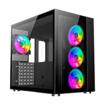 Gabinete Gamemax Lucent Black Atx Vidro 3 Fans