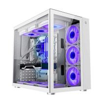 Gabinete Gamemax Lucent White Atx Vidro 3 Fans