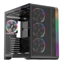 Gabinete Gamer 1STPLAYER VT7, Mid Tower, ATX, Lateral em Vidro Temperado, Sem Fan, Preto - VT7-BK