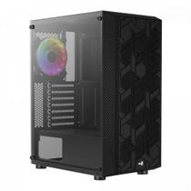 Gabinete Gamer Aerocool Hive Preto RGB Lateral Vidro F002