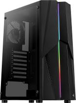 Gabinete Gamer Aerocool Mecha Preto RGB Lateral Vidro