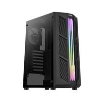 Gabinete Gamer Aerocool Prime RGB 1Fan S/Fonte ATX Lateral Vidro - Preto