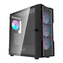 Gabinete Gamer Aigo Darkflash DK431 Mesh, Mid-Tower, Lateral De Vidro, Com 4 Fans, Preto, DK431-MESH-4F