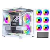 Gabinete Gamer Aquário Branco Com 6 Fans Rgb Micro Atx