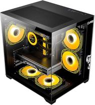 Gabinete Gamer Aquário Clanm Grodd Night Lateral Vidro Preto Gabinete Gamer Aquário Clanm Grodd Night Lateral Vidro Preto