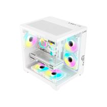 Gabinete Gamer Aquário, Clanm Snow, Tower, Micro-ATX/ITX, Vidro Temperado Lateral , Branco