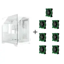 Gabinete Gamer Aquario Clarity Branco + 7 Fan Led Cor Verde Gabinete Gamer Aquario Clarity Branco + 7 Fan Led Cor Verde