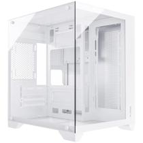 Gabinete Gamer Aquario Clarity Branco Lateral Vidro Fortrek