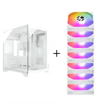 Gabinete Gamer Aquario Clarity Branco Vidro + 7 Fans Led Rgb Gabinete Gamer Aquario Clarity Branco Vidro + 7 Fans Led Rgb
