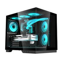 Gabinete Gamer Aquario Clarity Max Preto Fortrek Até 9 Fan