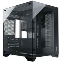 Gabinete Gamer Aquario Clarity Preto Lateral Vidro Fortrek