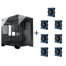 Gabinete Gamer Aquario Clarity Preto Vidro + 7 Fans LED Gabinete Gamer Aquario Clarity Preto Vidro + 7 Fans LED