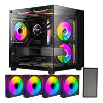 Gabinete Gamer Aquário Com 4 Cooler Fan Led Rgb Micro ATX e Mini ITX Hayon 1796 Gabinete Gamer Aquário Com 4 Cooler Fan Led Rgb Micro ATX e Mini ITX Hayon 1796