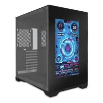 Gabinete Gamer Aquario Com Tela Frontal Em Led Preto