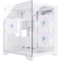 Gabinete Gamer Aquário Fortrek Clarity Branco Lateral Vidro